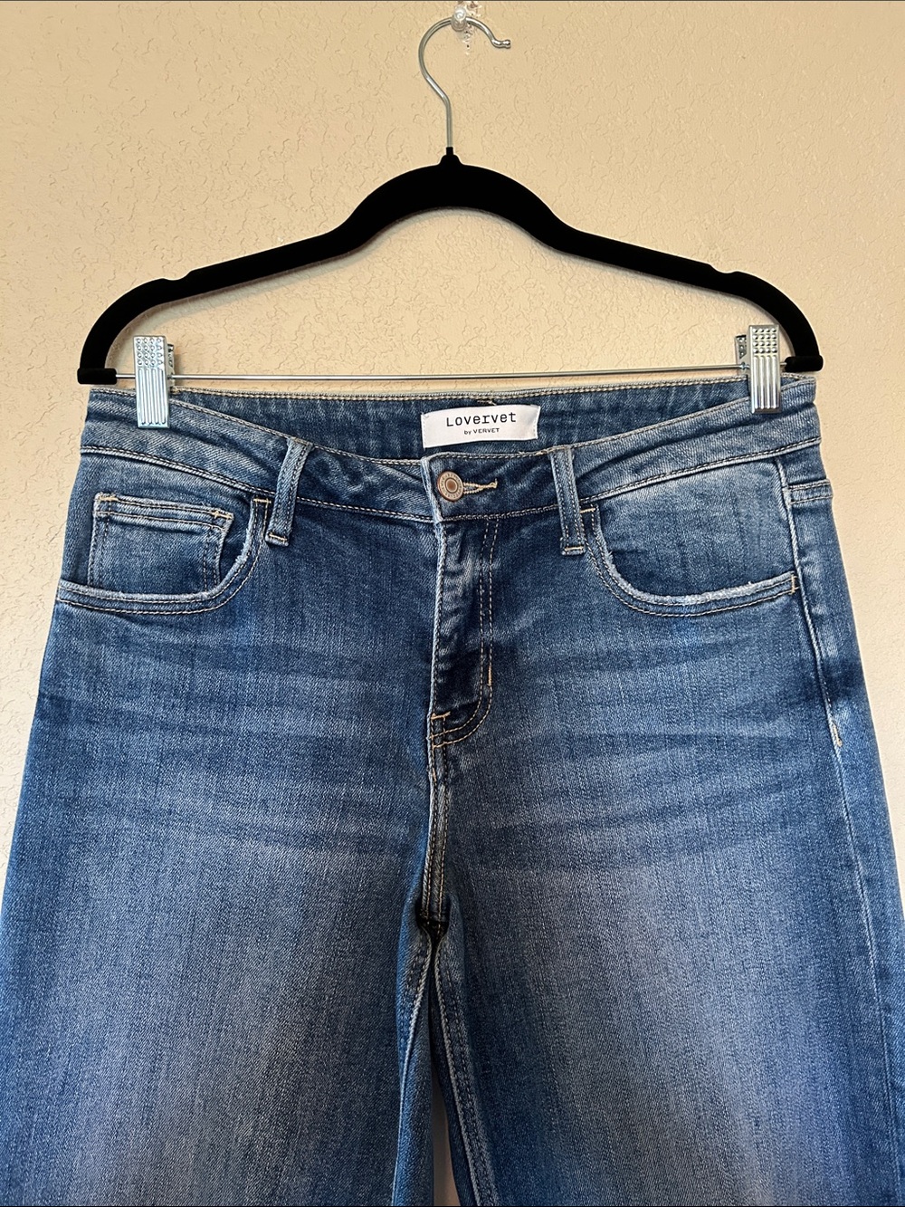 Lovervet by VERVET Wide Leg Cropped Jeans Women’s Size 28 Raw Hem Stretch - Picture 6 of 10